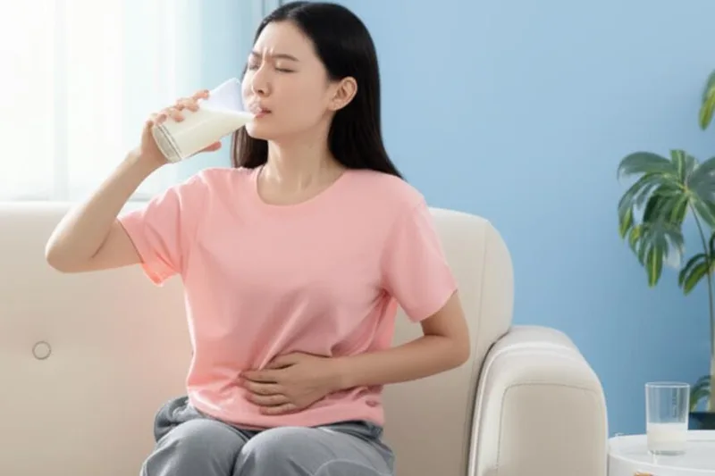 Kritt Dir Moeproblemer nodeems Dir Mëllech gedronk hutt? Dat kéint eng Laktoseintoleranz sinn