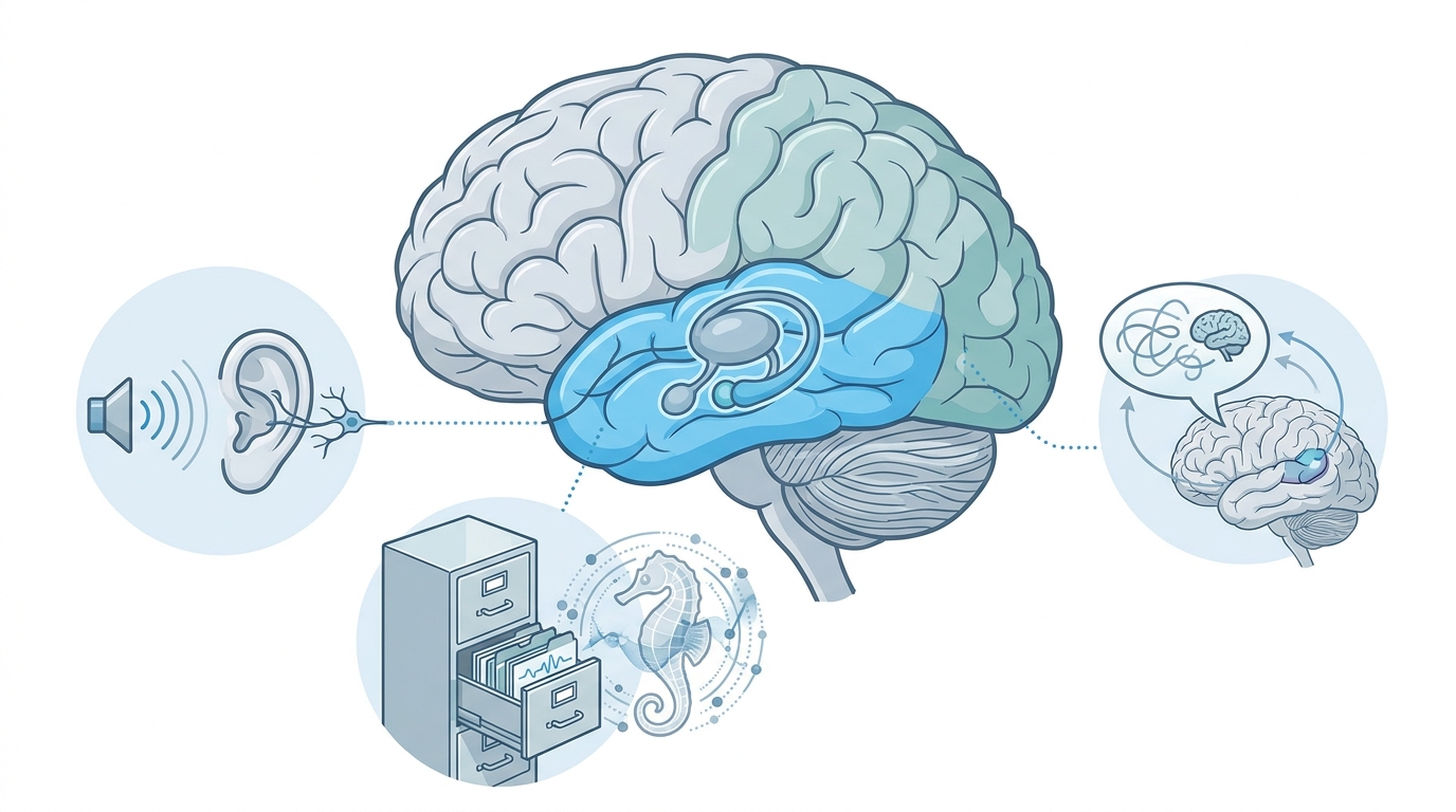 මොළයේ `(Temporal Lobe)` එක ගැන හරියටම දැනගමුද? අපි මේ සුපිරි කොටස ගැන කතා කරමු! Infographic