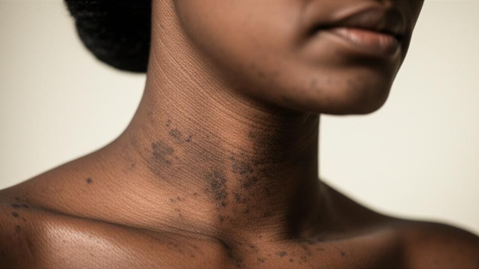 ඔයාගේ හමේත් අඳුරු වෙල්වට් වගේ පැල්ලම් තියෙනවද? (Acanthosis Nigricans) අපි මේ ගැන කතා කරමු!