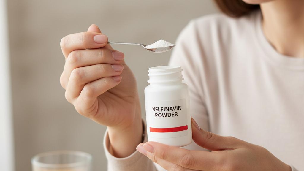 How to use Nelfinavir powder solution in HIV treatment