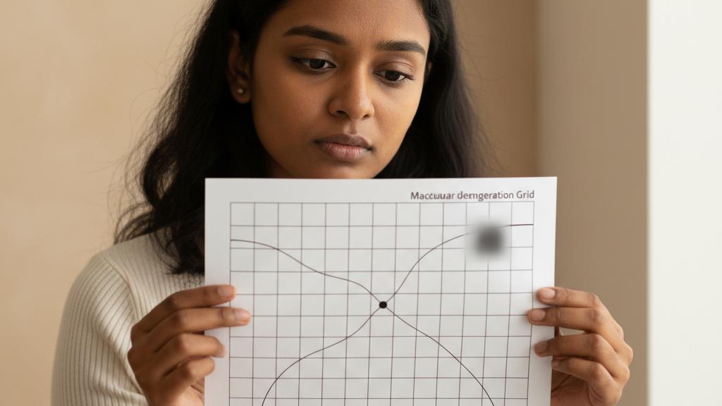 ඇස් පෙනීමේ වෙනසක් දැනෙනවද? Amsler Grid (ඇම්ස්ලර් ග්‍රිඩ්) පරීක්ෂණය ගැන දැනගමු!