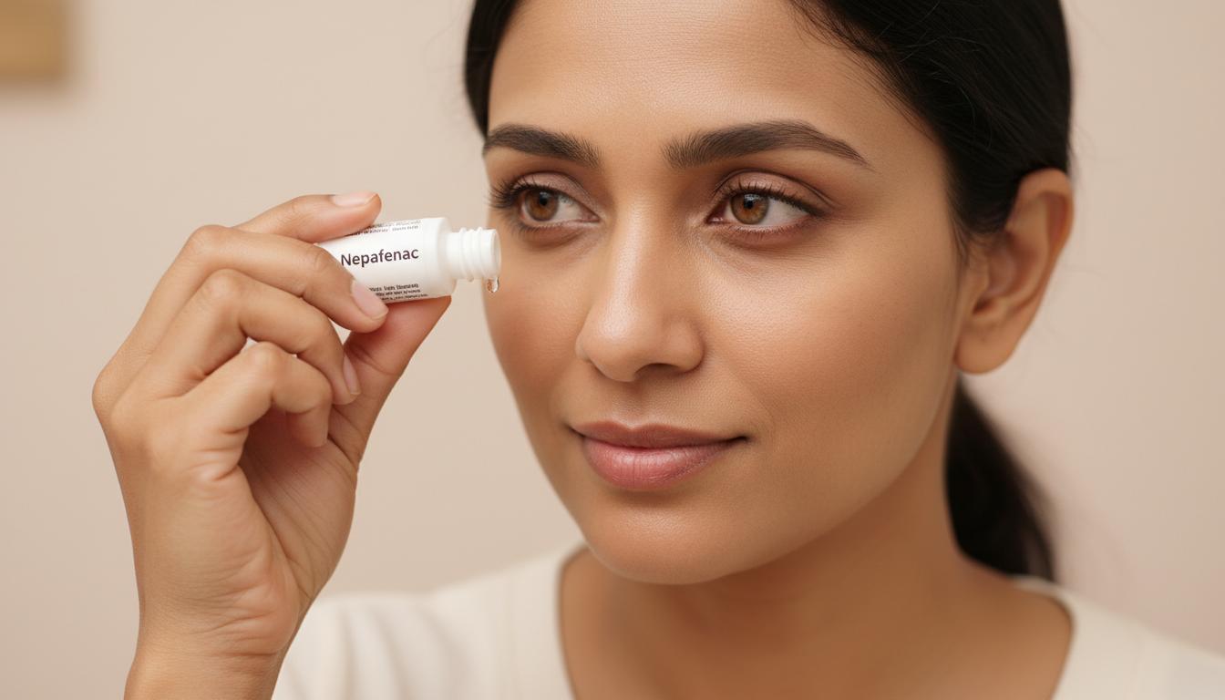 Let's learn exactly about Nepafenac Eye Suspension, which is used for pain after eye surgery.