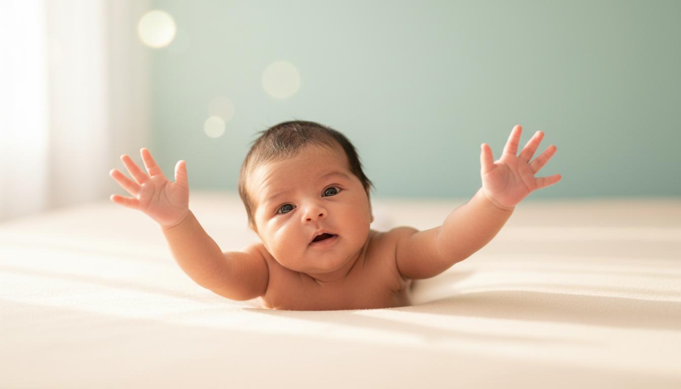 Does your little one suddenly flinch and spread out his arms? That's the Moro Reflex!