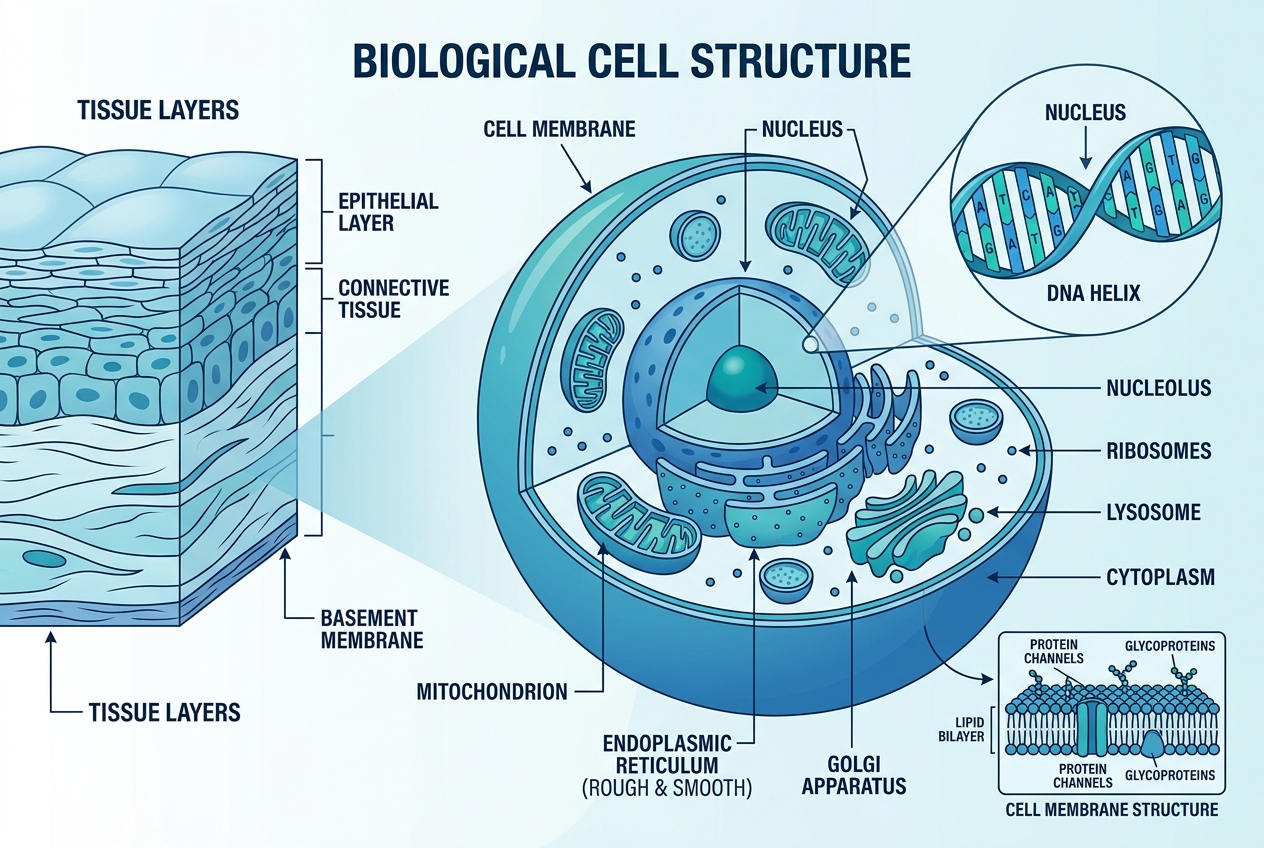 Biological Cell Structure and Tissue Layers