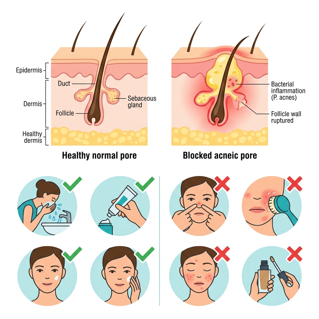 කුරුලෑ (Acne): තරුණ පෙනුම අවුල් කරන කරදරකාරයා! Infographic