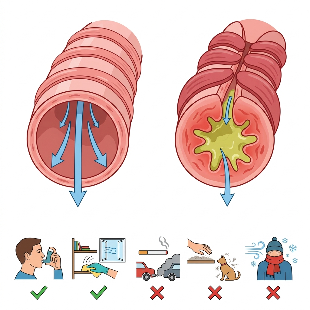 Asthma Airway Pathology Infographic