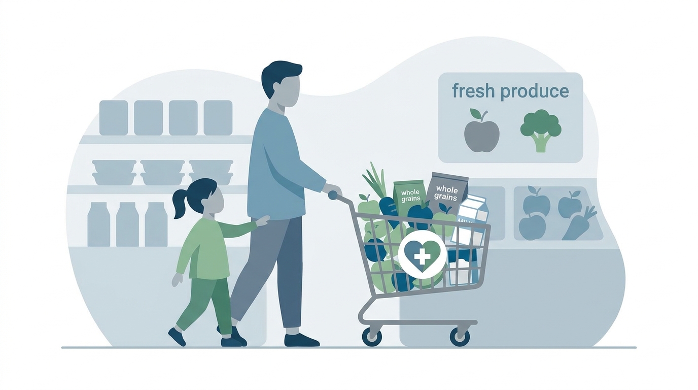 Shop Smart, Eat Healthy: Transform Your Family's Grocery Routine Today - Clinical Medical Infographic