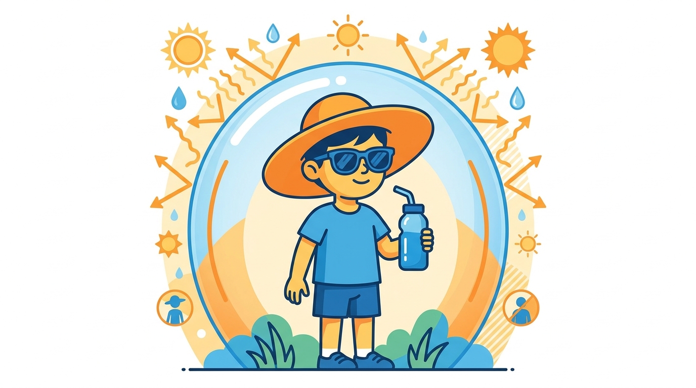 ඔයාගේ දරුවාටත් අධික රස්නයෙන් කරදරද? (Heat Illness) ගැන අපි කතා කරමු! Infographic