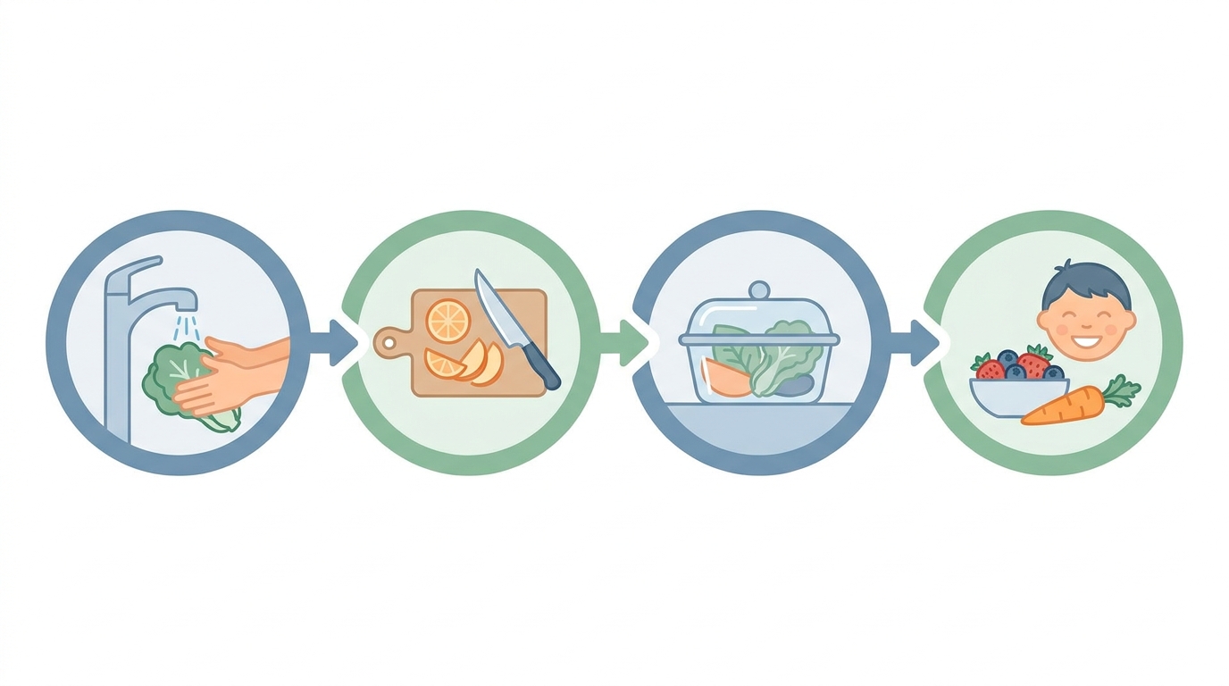 පළතුරු, එළවළු කද්දි මේ දේවල් ගැනත් හිතුවද? (Produce Food Safety) අපි හරියටම දැනගමු! Infographic