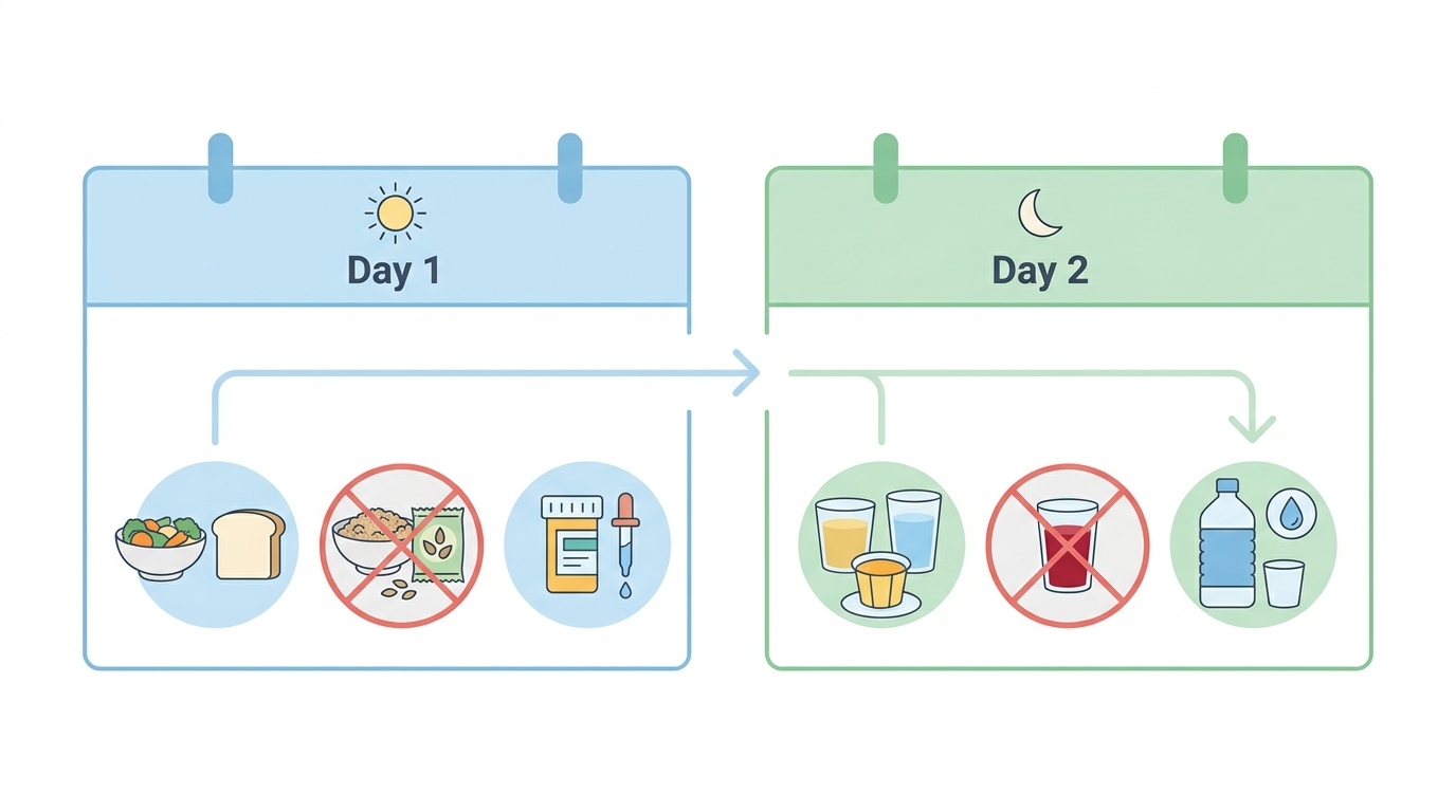 ඔයාගේ බඩ සුද්ද කරගන්න දවස් දෙකක සූදානමක් (Two-Day Bowel Preparation) ගැන දැනගමුද? Infographic