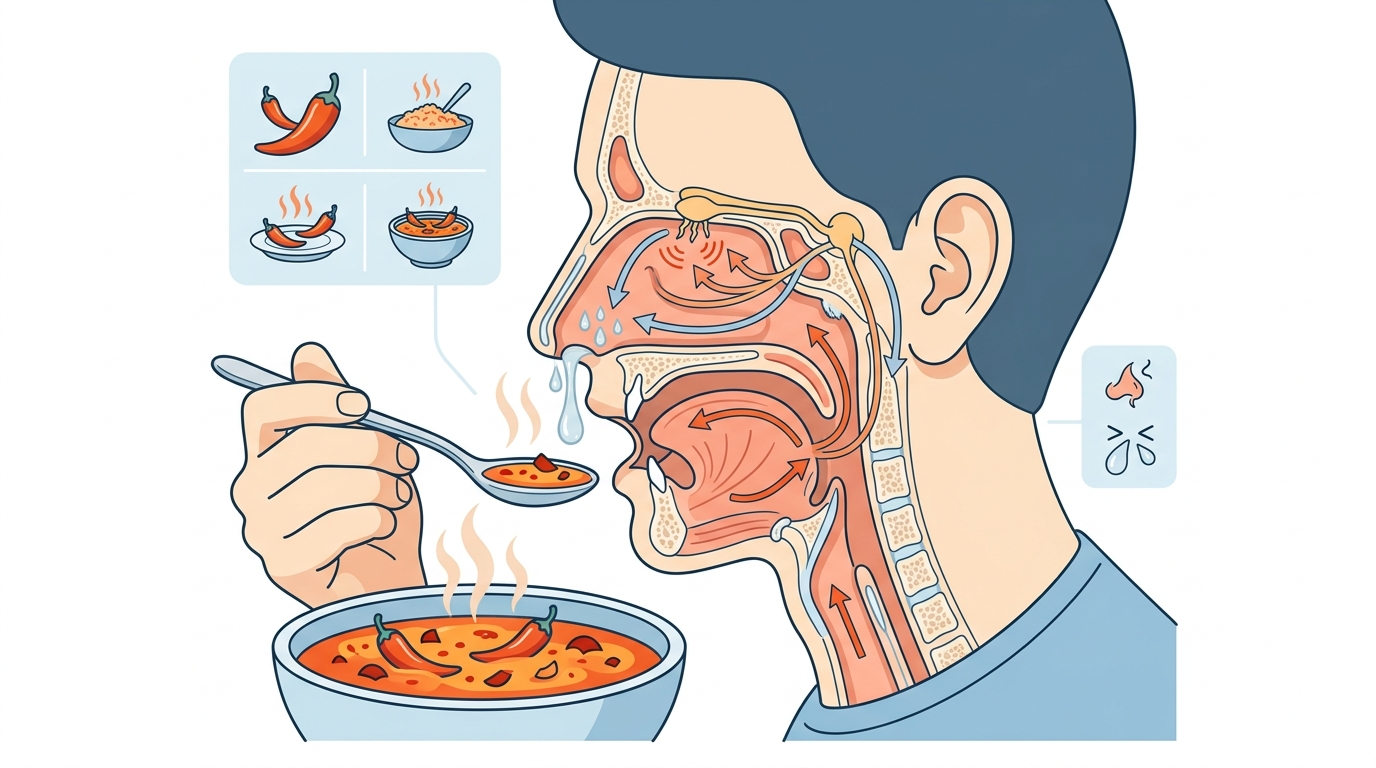 Насморк во время еды: Что такое вкусовой ринит (Gustatory Rhinitis) и как его лечить Infographic